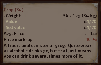 Grog 101 Price Mark-up